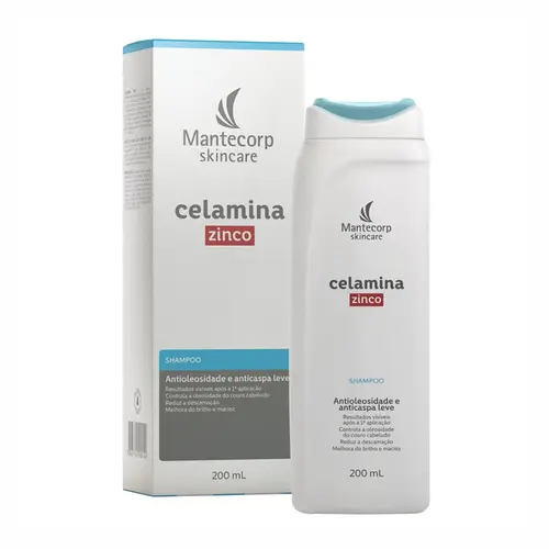 SHAMPOO CELAMINA ZINCO ANTIOLEOSIDADE E ANTICASPA MANTECORP 200ML