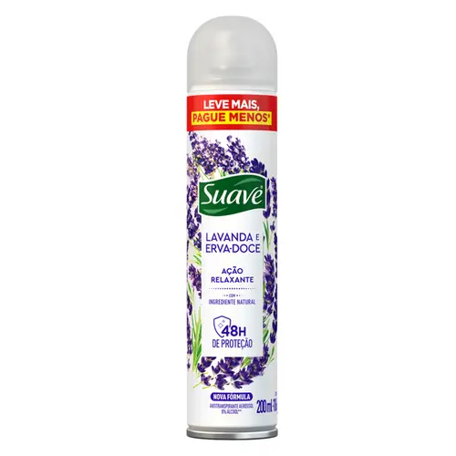 DESODORANTE AEROSOL LAVANDA E ERVA DOCE SUAVE 200ML
