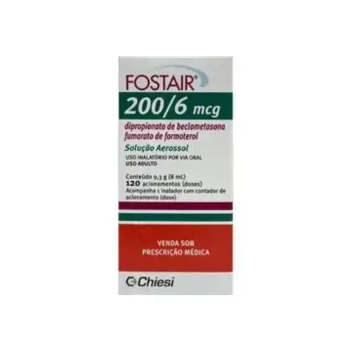 FOSTAIR DPI 200MCG/6MCG 1 INALADOR COM 120 DOSES