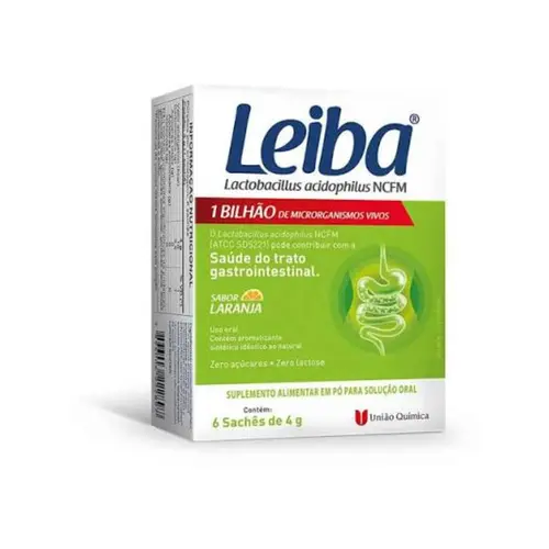 LACTOBACILLUS 1 BILHÃO SABOR LARANJA COM 6 SACHÊS LEIBA 4G