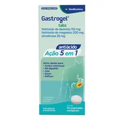 ANTIACIDO ACAO 5 EM 1 COM 20 COMPRIMIDOS MASTIGAVEIS GASTROGEL TABS