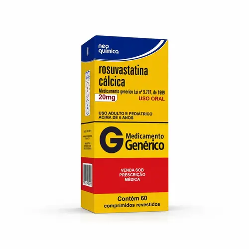 ROSUVASTATINA CÁLCICA 20MG COM 60 COMPRIMIDOS REVESTIDOS