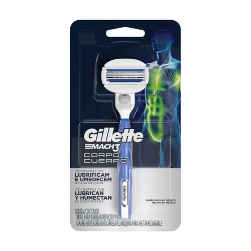 APARELHO DE BARBEAR COM 1 UNIDADE CORPO MACH 3 GILLETTE
