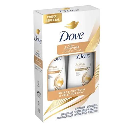 KIT SHAMPOO E CONDICIONADOR NUTRIÇÃO DOVE 350ML E 175ML