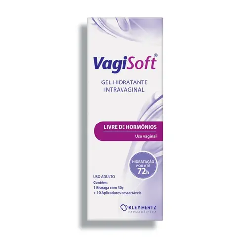 GEL HIDRATANTE INTRAVAGINAL LIVRE DE HORMONIOS COM 10 APLICADORES VAGISOFT 30G