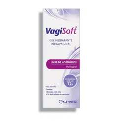 GEL HIDRATANTE INTRAVAGINAL LIVRE DE HORMONIOS COM 10 APLICADORES VAGISOFT 30G