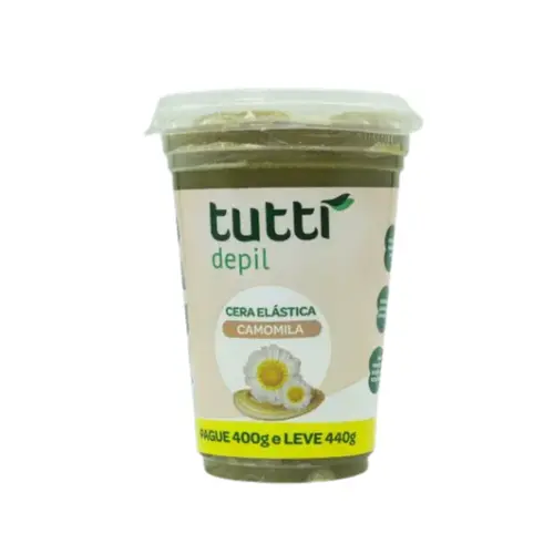 CERA ELASTICA DEPILATÓRIA COPO CAMOMILA TUTTI DEPIL 400G