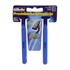 APARELHO DE BARBEAR COM 2 UNIDADES PRESTOBARBA ULTRAGRIP GILLETTE