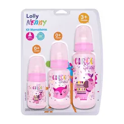 KIT MAMADEIRA CIRCO SHOW ROSA LOLLY 80ML, 150ML E 240ML REF-3470
