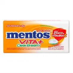 PASTILHA ORANGEMINT VITAMINA C CLEAR BREATH MENTOS COM 50 UNIDADES
