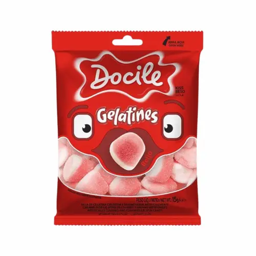 BALA GELATINA BEIJO DOCILE 15G