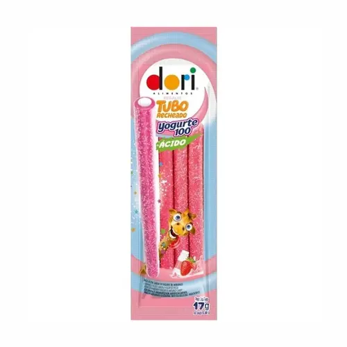 BALA TUBO RECHEADO YOGURTE DORI 17G