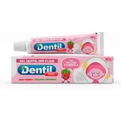 GEL DENTAL SEM FLUOR MORANGO BABY DENTIL 50G