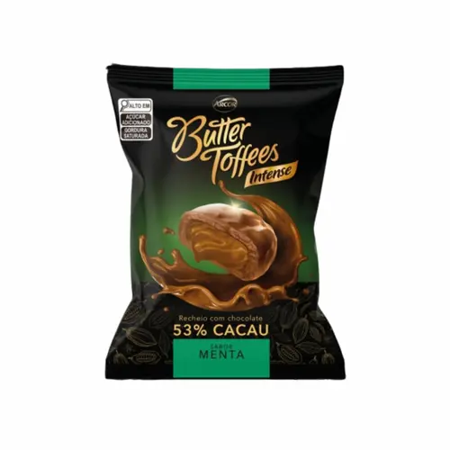 BALA MENTA 53% CACAU INTENSE BUTTER TOFFEES COM 1 UNIDADE