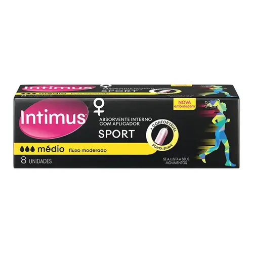 ABSORVENTE INTERNO APLICADOR DISCRETO COM 8 UNIDADES INTIMUS