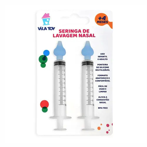 SERINGA DE LAVAGEM NASAL COM 2 UNIDADES AZUL VILA TOY
