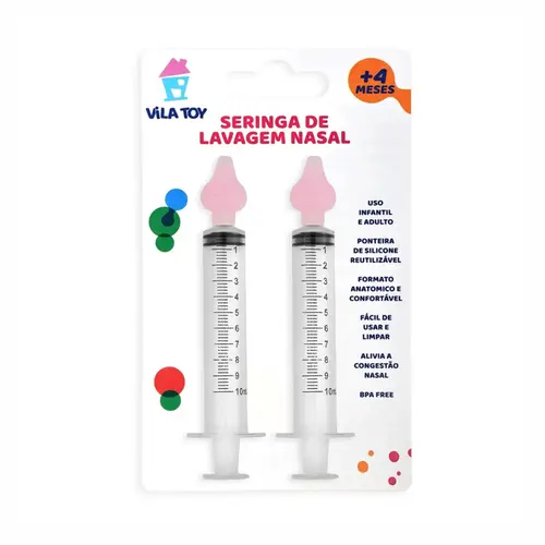 SERINGA DE LAVAGEM NASAL COM 2 UNIDADES ROSA VILA TOY