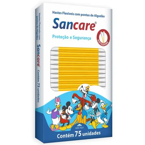 HASTES FLEXIVEIS COM ALGODAO COM 75 UNIDADES MICKEY E AMIGOS SANCARE