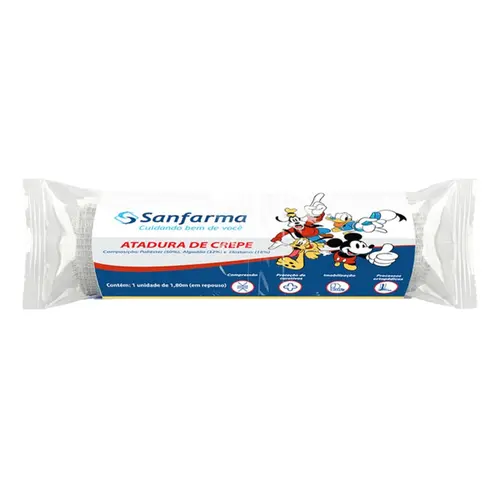 ATADURA DE CREPE MICKEY MOUSE COM 1 UNIDADE DE 12CM X 1,80M SANFARMA