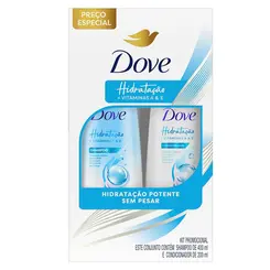 KIT SHAMPOO E CONDICIONADOR HIDRATACAO DOVE 400ML E 200ML