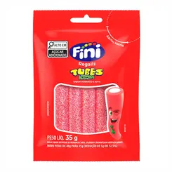 BALA MORANGO TUBES AZEDINHA FINI 35G