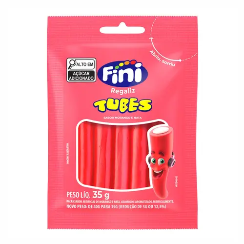 BALA MORANGO TUBES FINI 35G