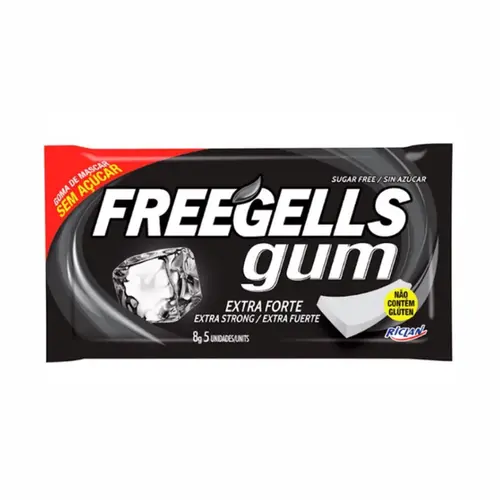 CHICLETE EXTRA FORTE FREEGELLS COM 5 UNIDADES