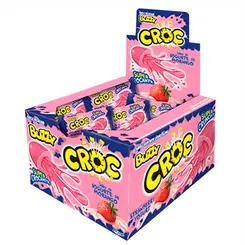 CHICLETE IOGURTE MORANGO CROC BUZZY COM 1 UNIDADE