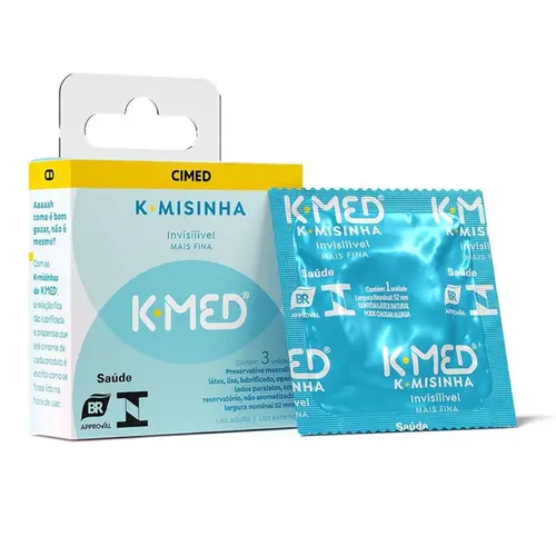 PRESERVATIVO K-MISINHA INVISIVEL MAIS FINA COM 3 UNIDADES K-MED