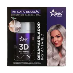 KIT LOIRO DE SALAO MATIZADOR EFEITO PRATA E MASCARA DILUIDORA MAGIC COLOR 100ML
