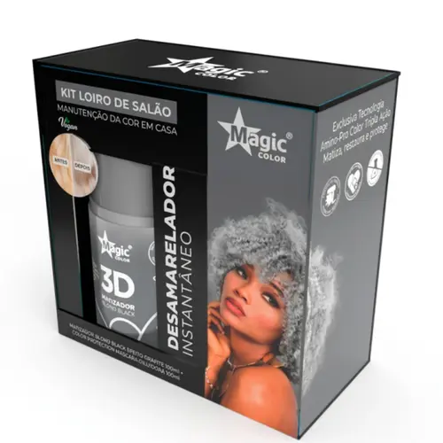 KIT LOIRO DE SALAO MATIZADOR EFEITO GRAFITE E MASCARA DILUIDORA MAGIC COLOR 100ML