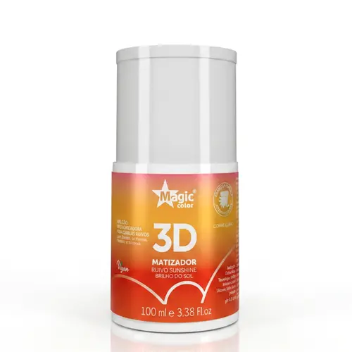 MATIZADOR 3D RUIVO SUNSHINE BRILHO DO SOL COBRE CLARO MAGIC COLOR 100ML