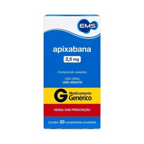 APIXABANA 2,5MG COM 20 COMPRIMIDOS