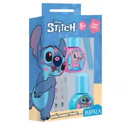 KIT INFANTIL ADESIVOS DE UNHA, 2 LIXAS E 2 ESMALTES STITCH IMPALA 6ML