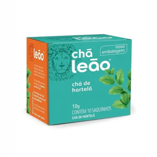 CHA DE HORTELA COM 10 SACHES CHA LEAO