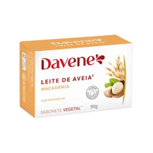 SABONETE VEGETAL LEITE DE AVEIA E MACADAMIA DAVENE 90G