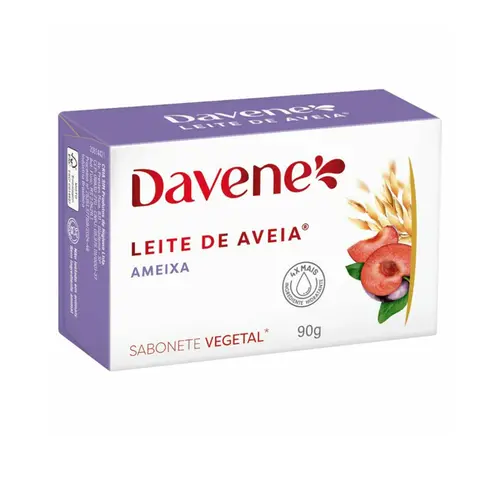 SABONETE VEGETAL LEITE DE AVEIA E AMEIXA DAVENE 90G