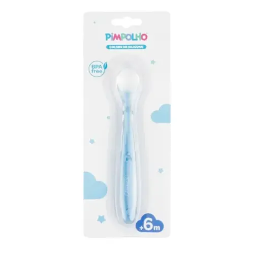 COLHER SILICONE AZUL PARA BEBE PIMPOLHO REF-94161