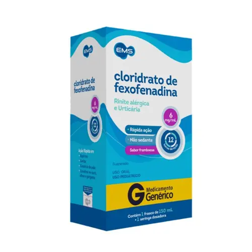 CLORIDRATO FEXOFENADINA 6MG/ML COM FRASCO DE 150ML