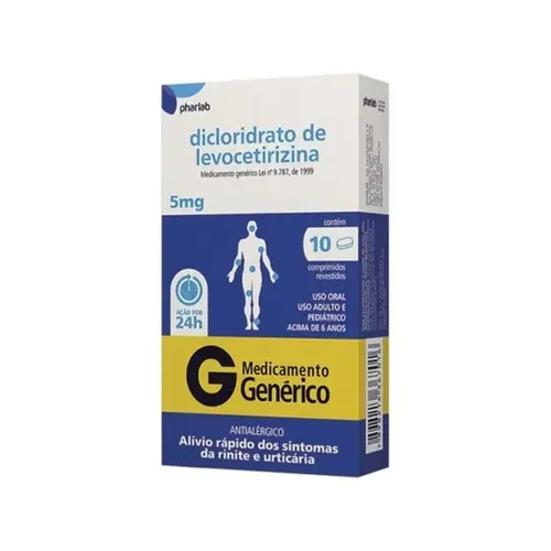 DICLORIDRATO DE LEVOCETIRIZINA 5MG COM 10 COMPRIMIDOS