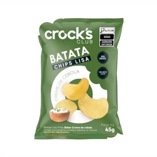 BATATA CHIPS LISA CREME DE CEBOLA CROCKS CLUB 45G