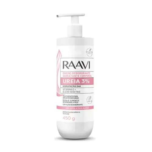 CREME DESODORANTE HIDRATANTE UREIA 3% RAAVI 450G