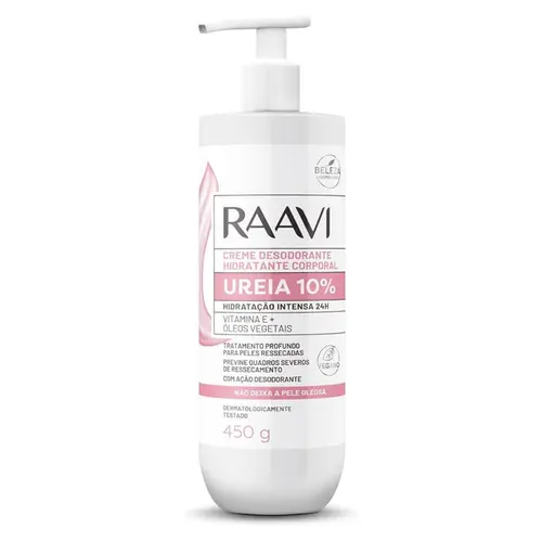 CREME DESODORANTE HIDRATANTE UREIA 10% RAAVI 450G