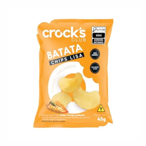 BATATA CHIPS LISA FRANGO GRELHADO CROCKS CLUB 45G
