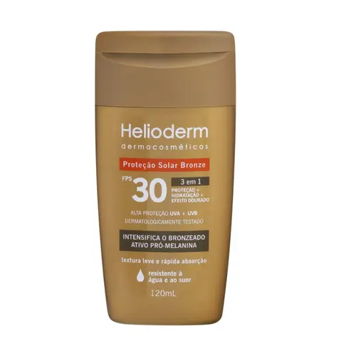 PROTETOR SOLAR BRONZE 30 FPS ATIVO PRO MELANINA HELIODERM 120ML
