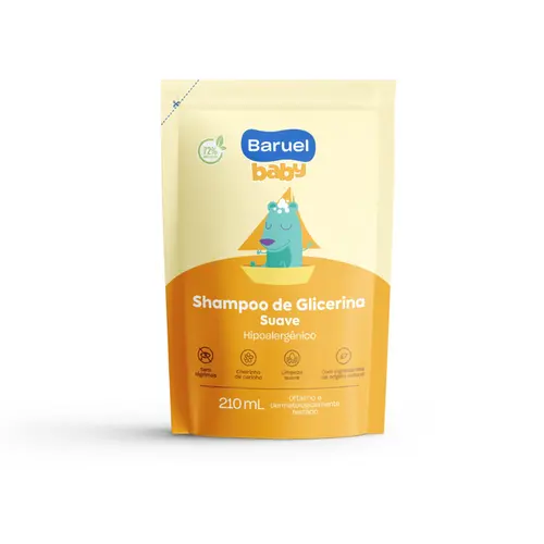 REFIL SHAMPOO DE GLICERINA SUAVE BABY BARUEL 210ML