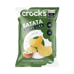 BATATA CHIPS LISA CREME DE CEBOLA CROCKS CLUB 76G