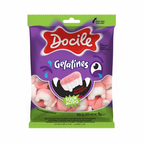 BALA GELATINES AZEDINHO DENTADURA DOCILE 15G