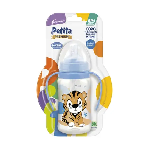 COPO COM ALÇA CRISTAL AZUL PETITA 270ML 6105