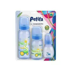 KIT MAMADEIRAS CRISTAL AZUL COM 3 UNIDADES PETITA 3433